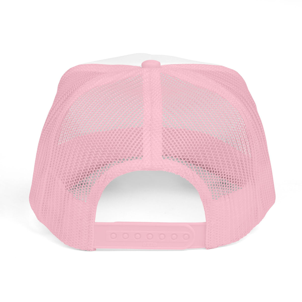 Covered By Grace Pink Trucker Hat — Leopard Script Christian Faith Cap