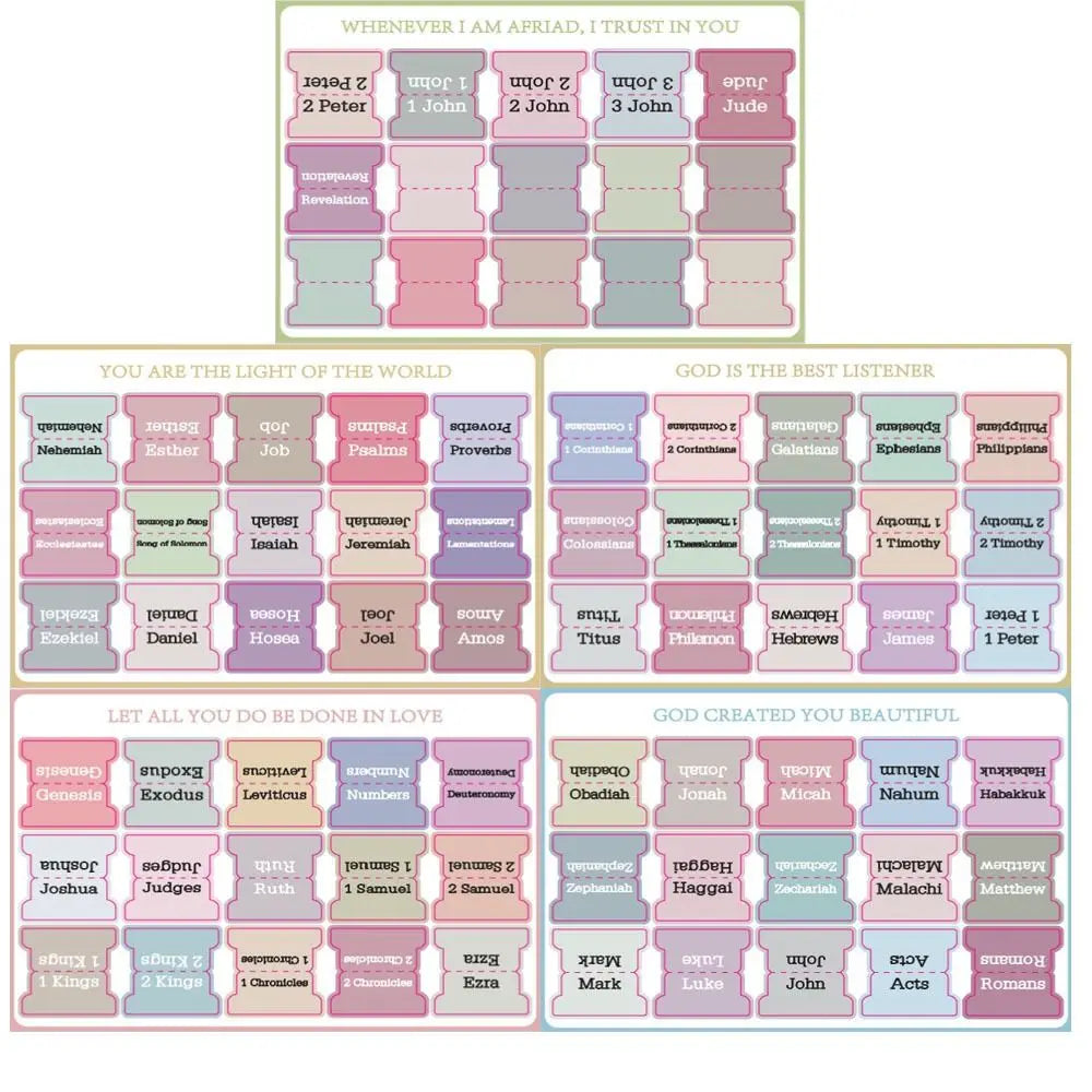 5 sheet/set Sticky Notes Bible Index Tabs Stickers