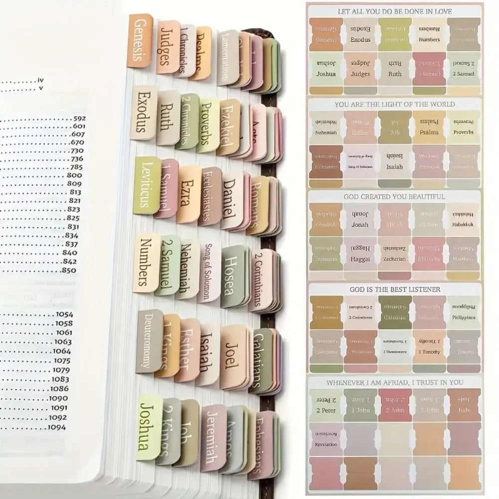 5 sheet/set Sticky Notes Bible Index Tabs Stickers