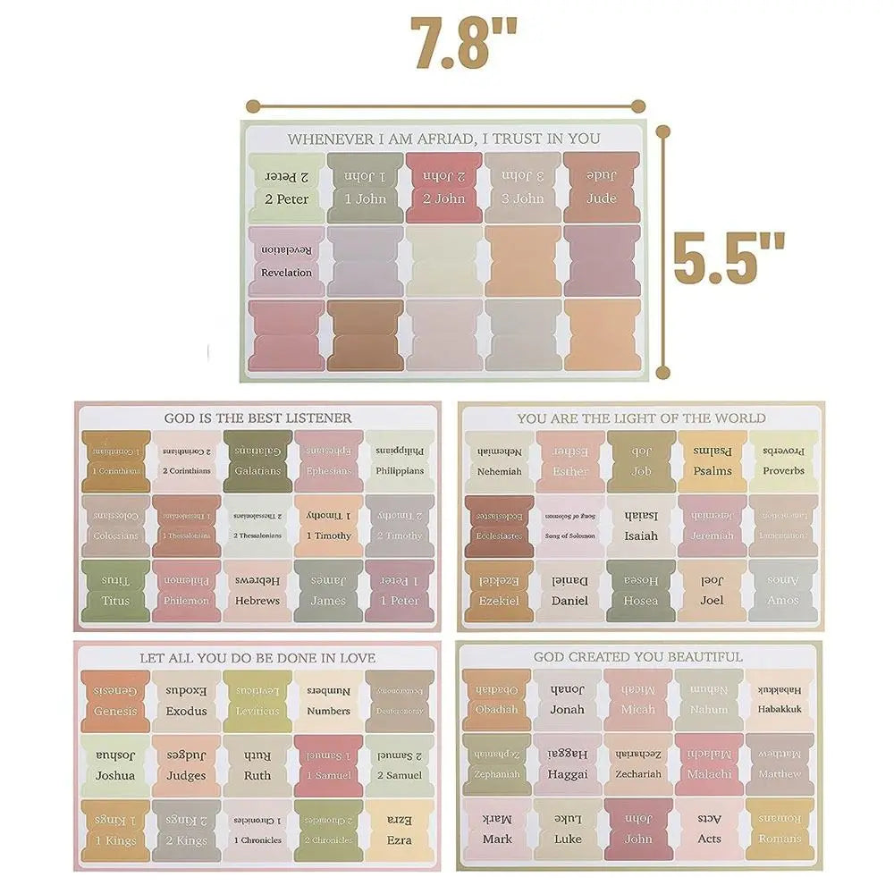 5 sheet/set Sticky Notes Bible Index Tabs Stickers